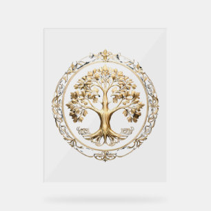 Goldener Baum des Lebens Acrylschild