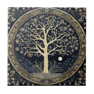 Goldener Baum des Lebens Fliese