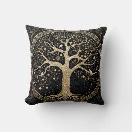 Goldener Baum des Lebens Kissen