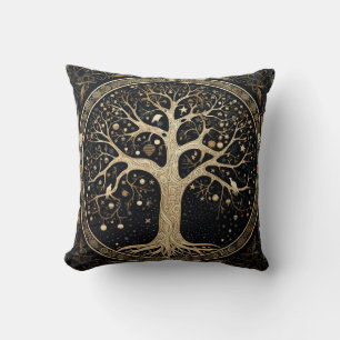 Goldener Baum des Lebens Kissen