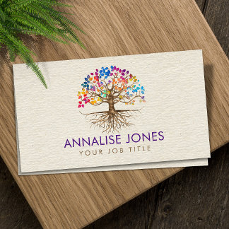 Goldener Baum des Lebens - Yggdrasil - Farbenfrohe Visitenkarte