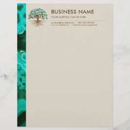 Goldener Baum des Lebens - Yggdrasil - Malachite B Briefbogen