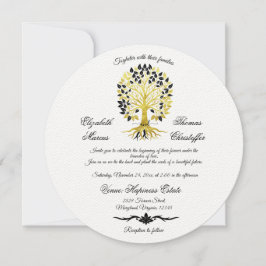 Goldener Baum des Lebens Zeitlose Hochzeit Einladung