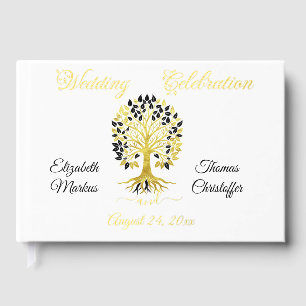 Goldener Baum des Lebens Zeitlose Hochzeit Gästebuch