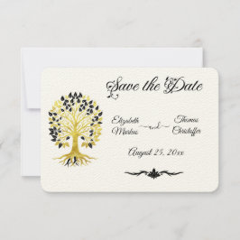 Goldener Baum des Lebens Zeitlose Hochzeit Save The Date