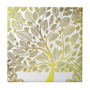 Goldener Baum Fliese