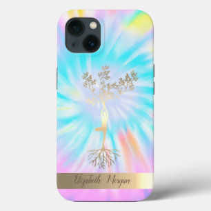 Goldener Baum-Silhouette, Yoga-Lehrer Tie-Dye Case-Mate iPhone Hülle