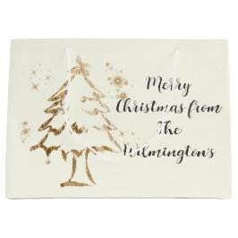 Goldener Baum Weihnachten Große Geschenktüte