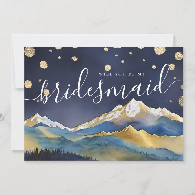 Goldener Berg wird mein Vorschlag für eine Brautju Einladung (Vorderseite)