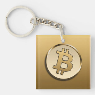 Goldener Bitcoin Schlüsselanhänger