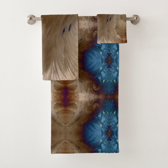 Goldener Blau Badhandtuch Set (Insitu)