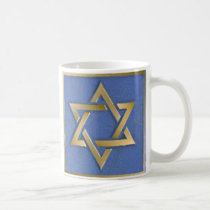 Goldener blauer Davidstern Kunst Blocks Kaffeetass Kaffeetasse