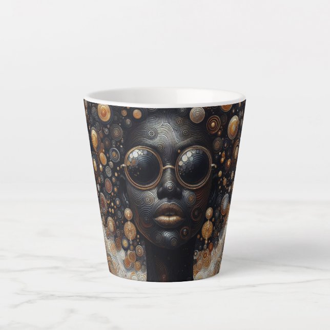 "Goldener Blick" Latte Tasse (Vorderseite)