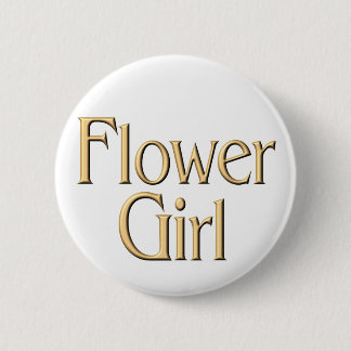Goldener Blumen-Mädchenknopf Button