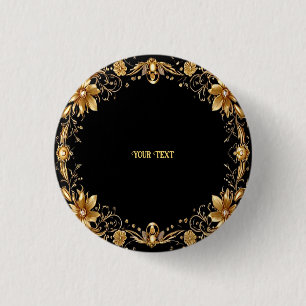 Goldener Blumenknopf Button