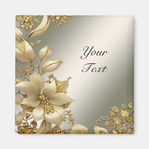 Goldener Blumenmagnet Magnet