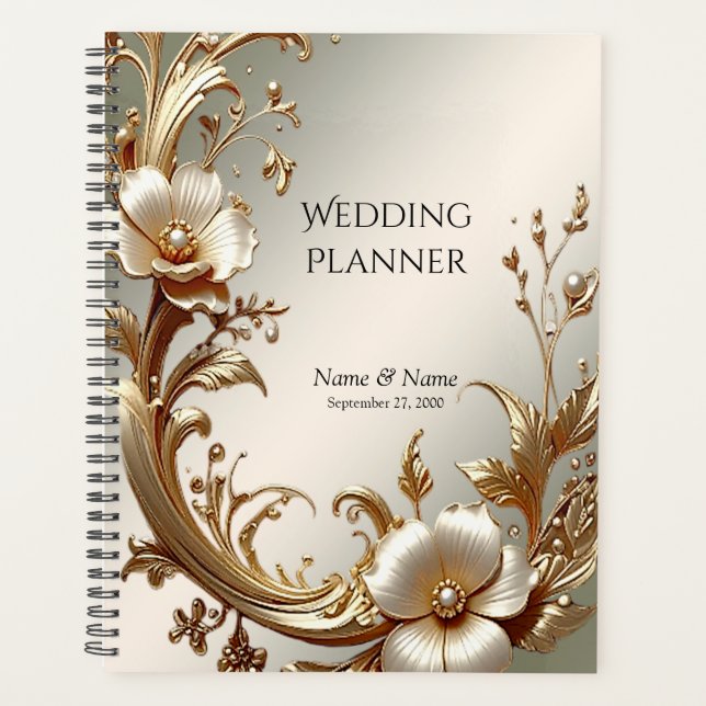 Goldener Blumenplaner Planer (Vorderseite)