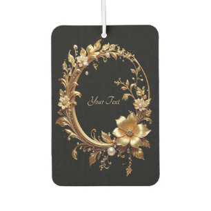Goldener Blumenverzierter Rahmen Luftverbesserer Autolufterfrischer