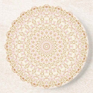 Goldener Blush Moderner Mandala-Muster Getränkeuntersetzer
