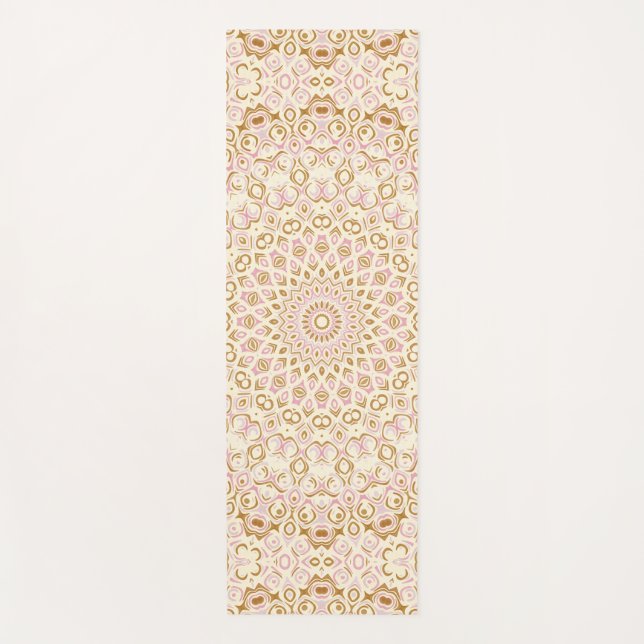 Goldener Blush Strahlender Mandala-Muster Yogamatte (Vorderseite)