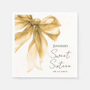 Goldener Bogen Coquette Schrift Süße 16-Party Serviette