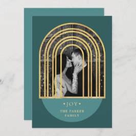 Goldener Bogen | Deep Green Christmas Foto Feiertagskarte