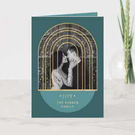 Goldener Bogen | Deep Green Christmas Foto Feiertagskarte