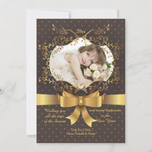 Goldener Bogen Foto Weihnachtskarte Feiertagskarte