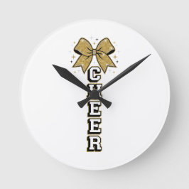Goldener Bogen Vertikales Jubeldesign Runde Wanduhr