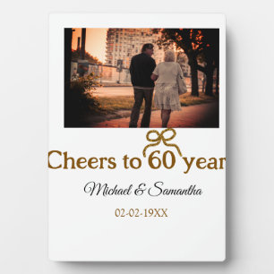 Goldener Bogen zum 60. Hochzeitstag Jubiläum  Fotoplatte