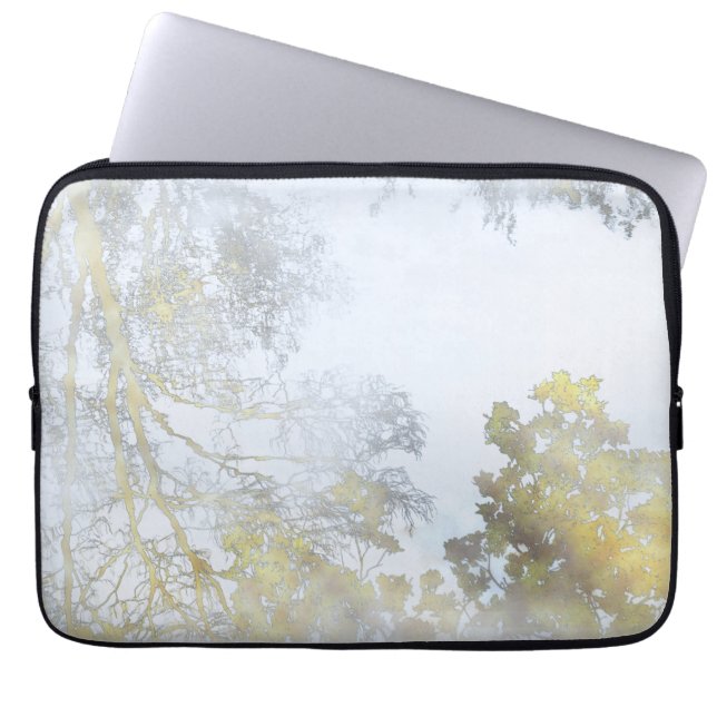 Goldener Breitblatt-Schimmer Laptopschutzhülle (Vorderseite)