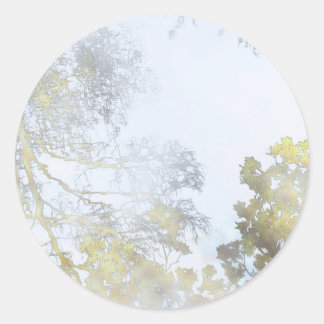 Goldener Breitblatt-Schimmer Runder Aufkleber