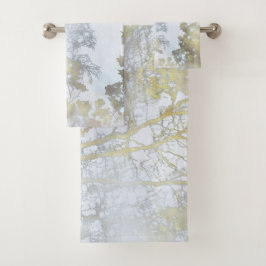 Goldener Breitblattglanz Badhandtuch Set