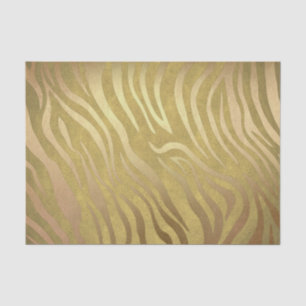 Goldener Bronze Zebradruck Dschungel Safari Glamou Seidenpapier