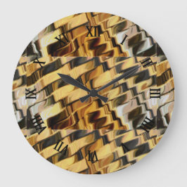 Goldener Bronzehintergrund Große Wanduhr