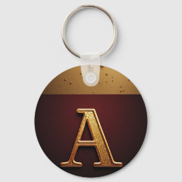 Goldener Buchstabe A Monogramm mit tropfender Meta Schlüsselanhänger