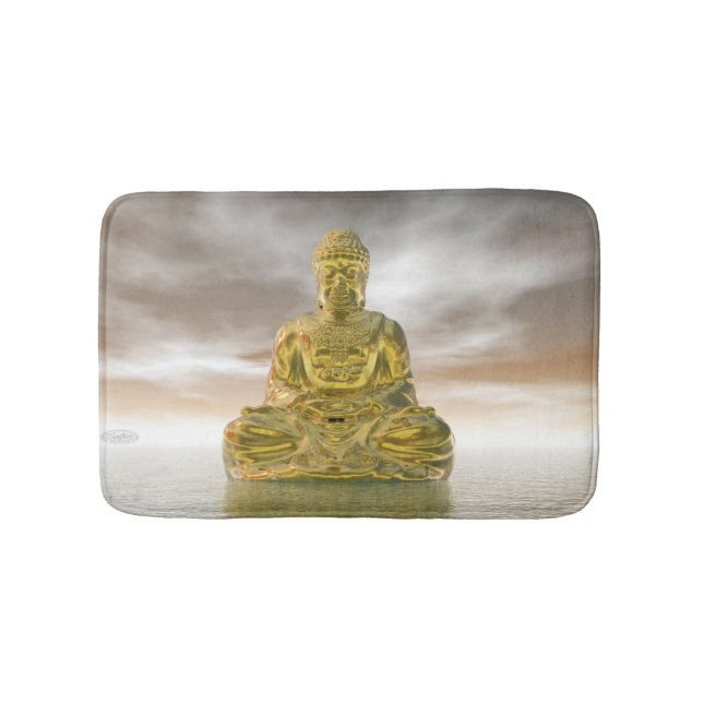 Goldener Buddha - 3D übertragen Badematte (Vorderseite)