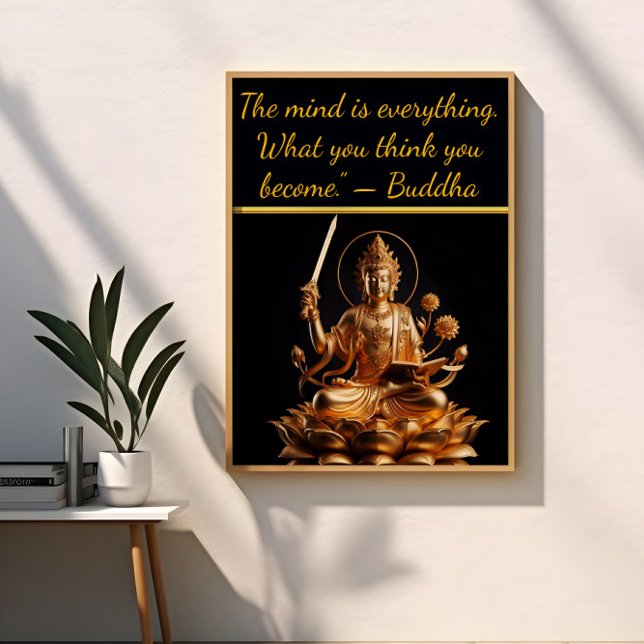 Goldener Buddha auf Lotus-Thron Poster (Von Creator hochgeladen)