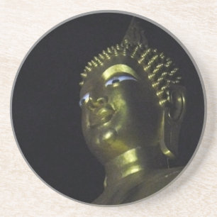 Goldener Buddha in der Nacht Getränkeuntersetzer
