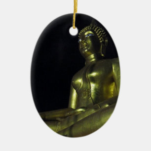 Goldener Buddha in der Nacht Keramik Ornament
