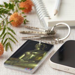 Goldener Buddha in der Nacht Schlüsselanhänger