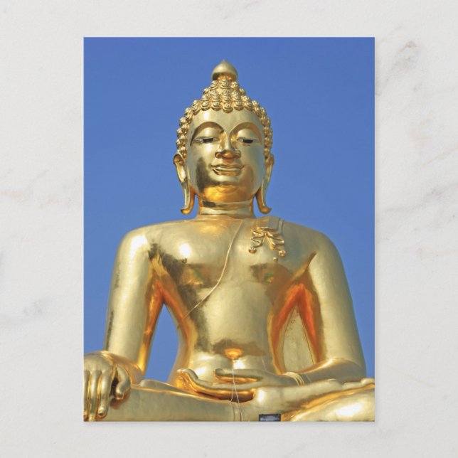 Goldener Buddha in der Nähe des Goldenen Dreieck C Postkarte (Vorderseite)
