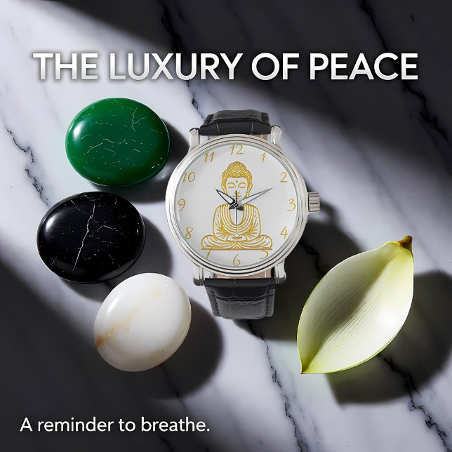 Goldener Buddha in Friedlicher Pose Armbanduhr (Von Creator hochgeladen)
