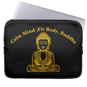 Goldener Buddha in Friedlicher Pose Laptopschutzhülle
