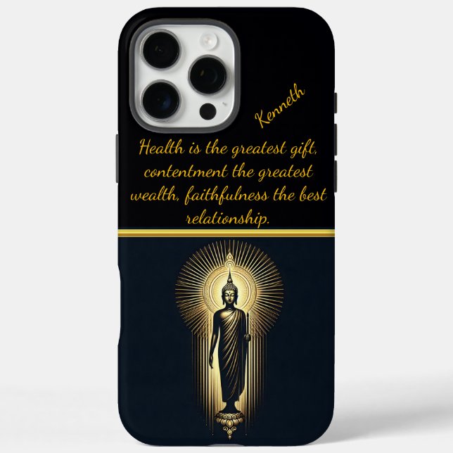 Goldener Buddha in ruhiger Meditation Case-Mate iPhone Hülle (Rückseite)