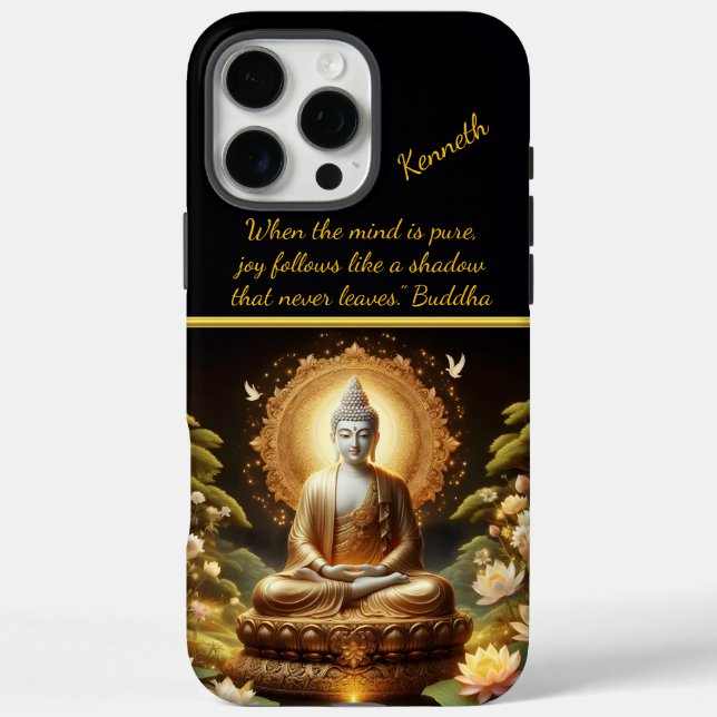 Goldener Buddha in ruhiger Natur Case-Mate iPhone Hülle (Rückseite)