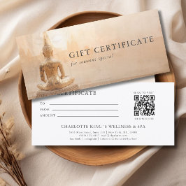 Goldener Buddha –  Salon QR Code Geschenkgutschein