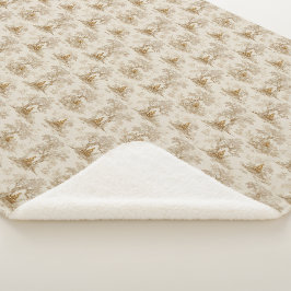 Goldener Buddha Toile de Jouy Klassisches Muster Sherpadecke