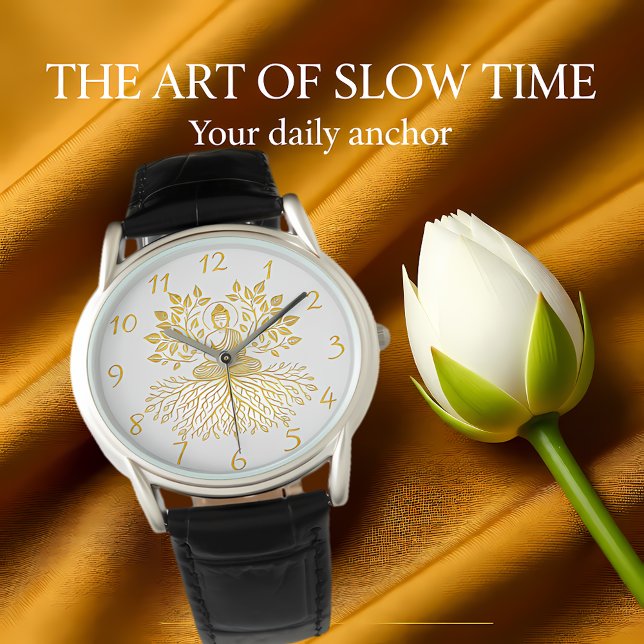 Goldener Buddha, umgeben von Natur. Armbanduhr (Von Creator hochgeladen)