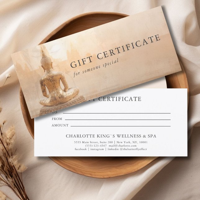 Goldener Buddha – Yoga Reiki Meditation Salon (Golden Buddha – Yoga Reiki Salon Massage Wellness & more Custom Gift Certificate)